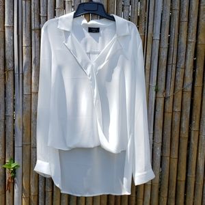 White drape blouse.